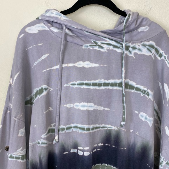 Young Fabulous & Broke Grey Tie Dye Oversized Hoodie - Picture 5 of 7